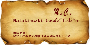 Malatinszki Cecílián névjegykártya